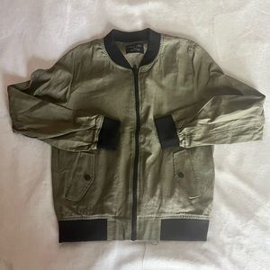 Black and Olive Bomber Jacket- Lightweight
